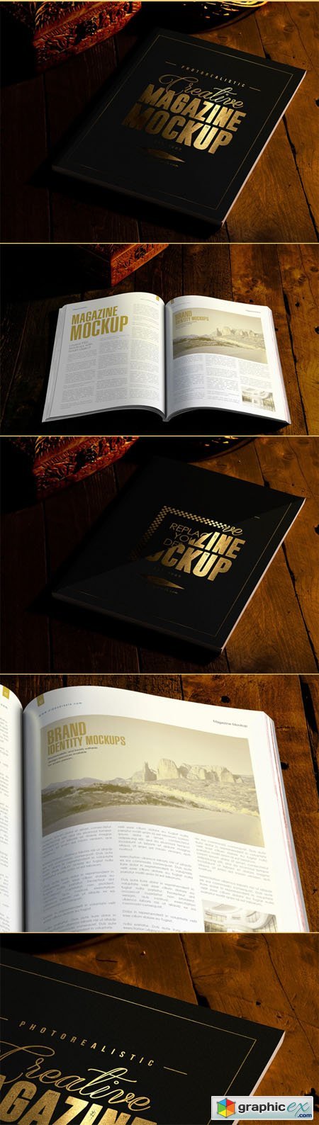 2 Magazine PSD MockUps With Stunning Gold Foil Effect (US Letter Size)