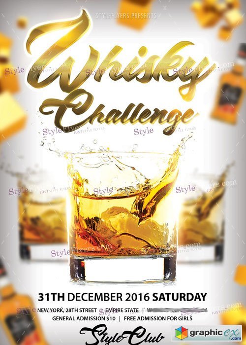 Whisky Challenge PSD Flyer Template