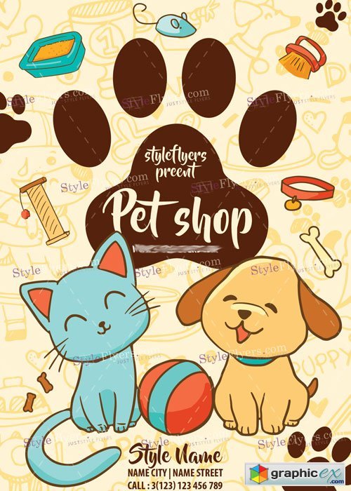 Pet Shop PSD Flyer Template » Free Download Vector Stock Image