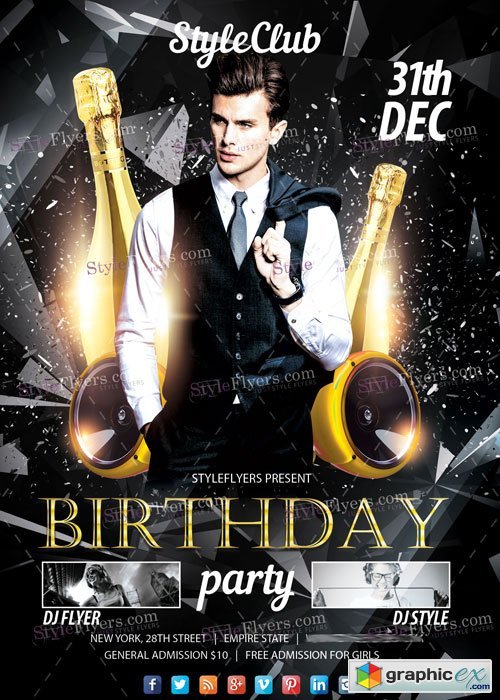 Birthday Party PSD Flyer Template