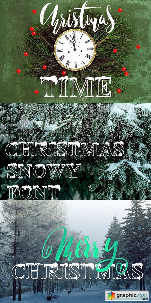 Christmas snowy display font