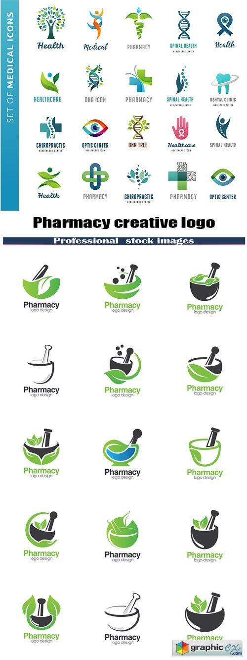 Pharmacy creative concept logo