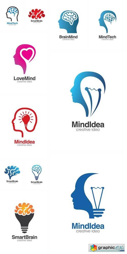 Creative Brain Concept Logo Design Template