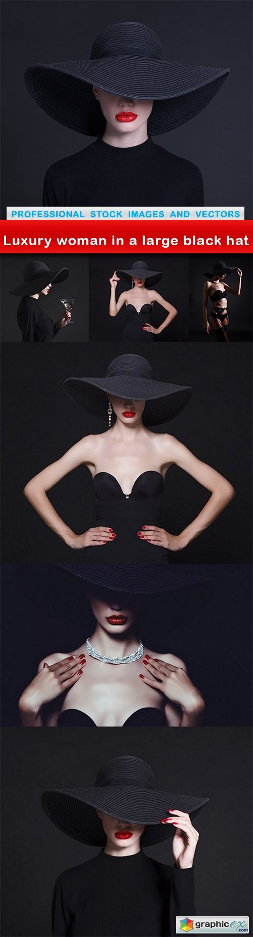 Luxury woman in a large black hat - 7 UHQ JPEG