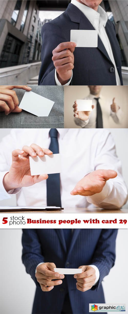 Business people with card 29