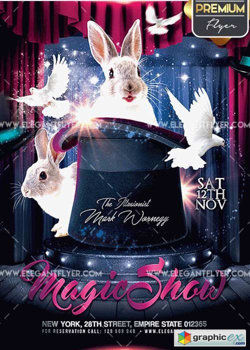 The Magic Show V1 Flyer PSD Template + Facebook Cover