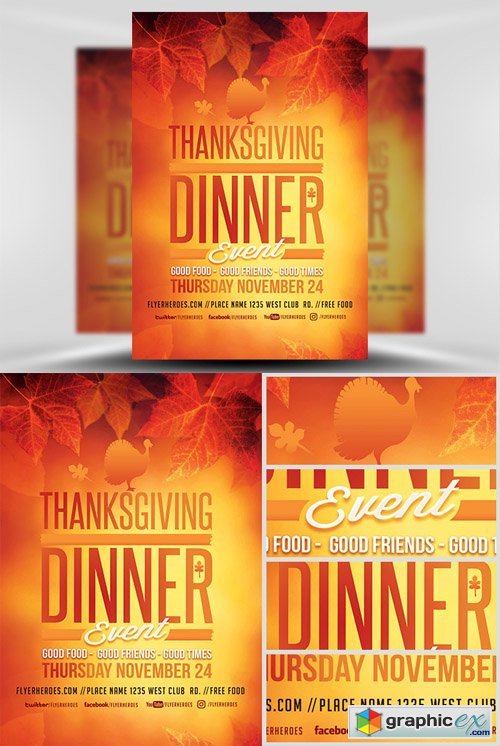 Thanksgiving Dinner Event Flyer Template