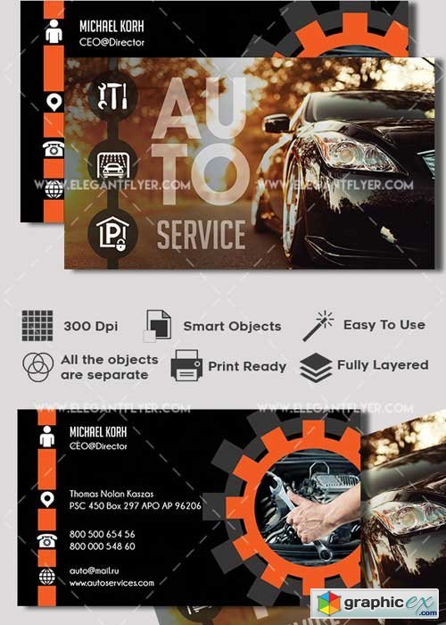 Auto Service Premium Business card PSD V1 Template