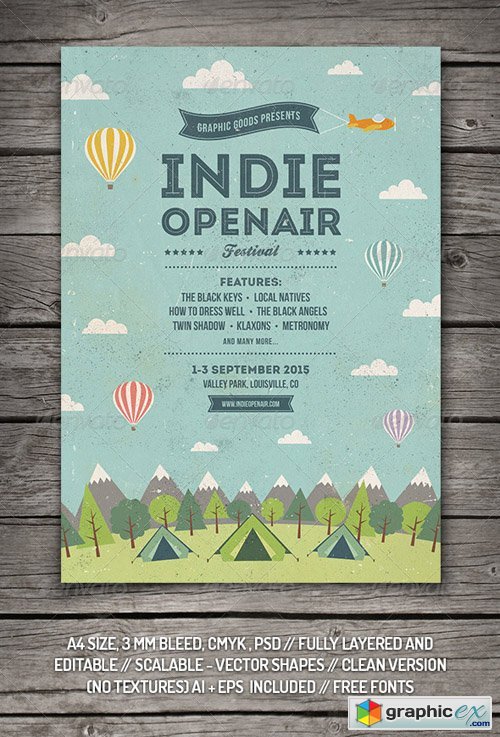 Indie Open-air Festival Flyer/Poster