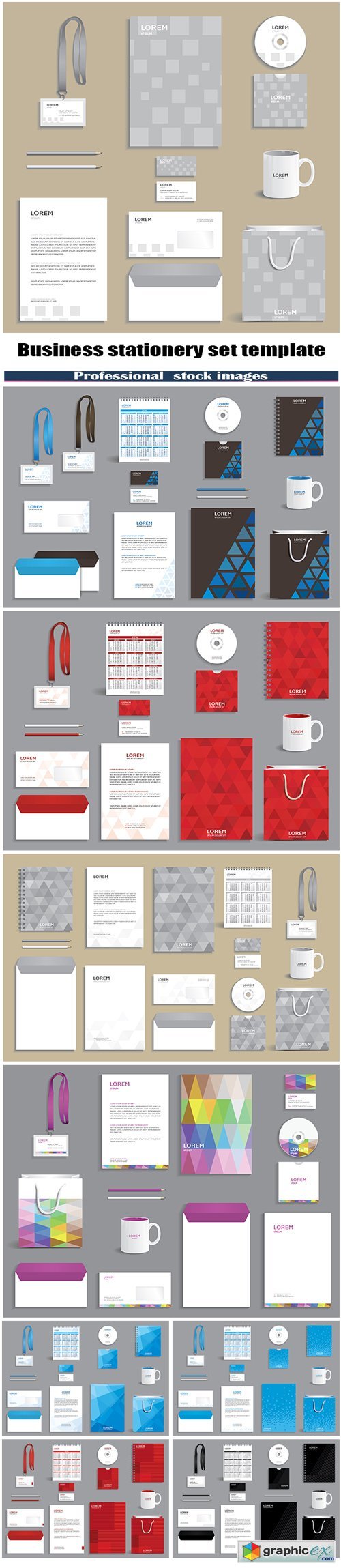 Business stationery set template
