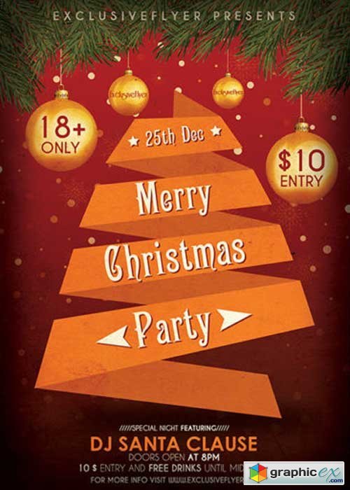Merry Christmas Party V18 Club and Party Flyer PSD Template