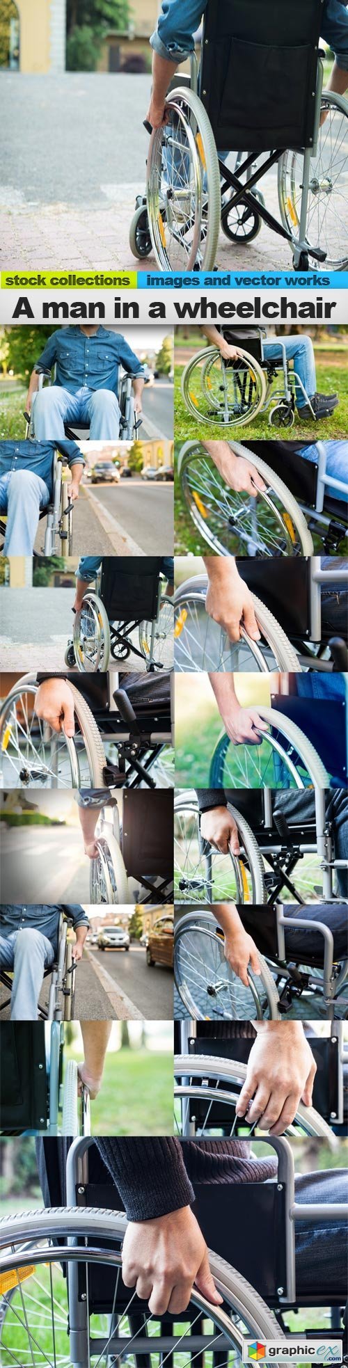 A man in a wheelchair, 15 x UHQ JPEG
