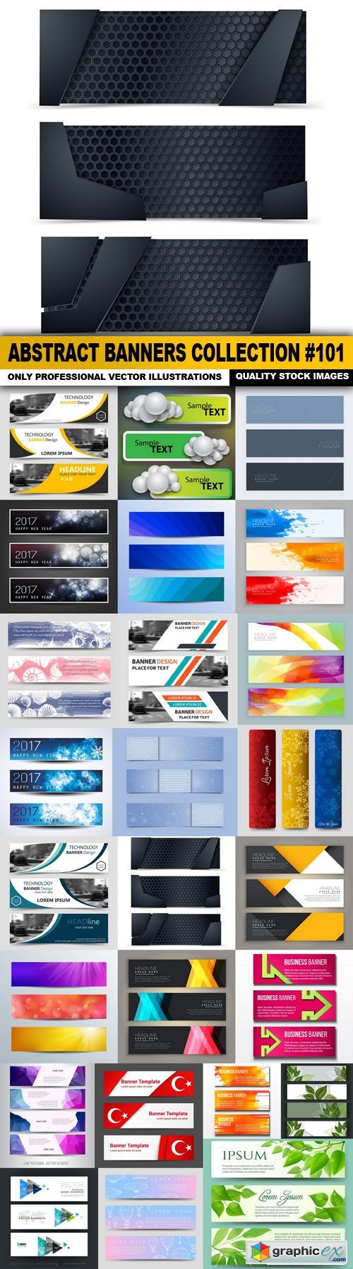 Abstract Banners Collection #101 - 25 Vectors
