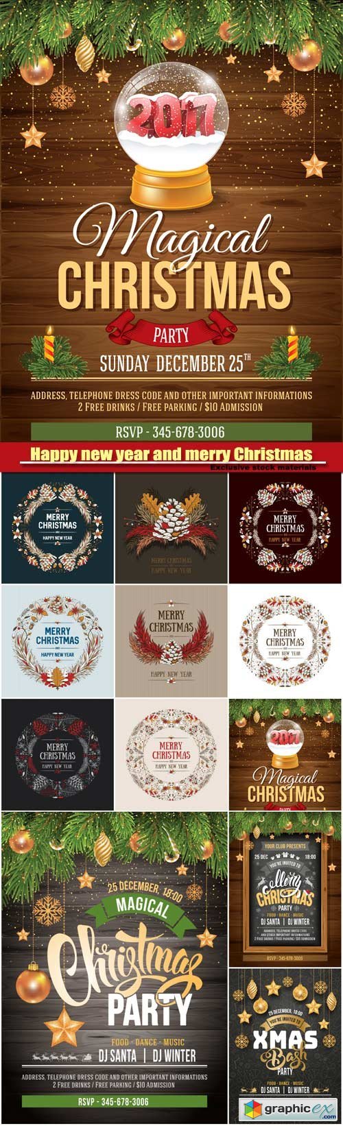 Frame Christmas design, luxury template design for Christmas party