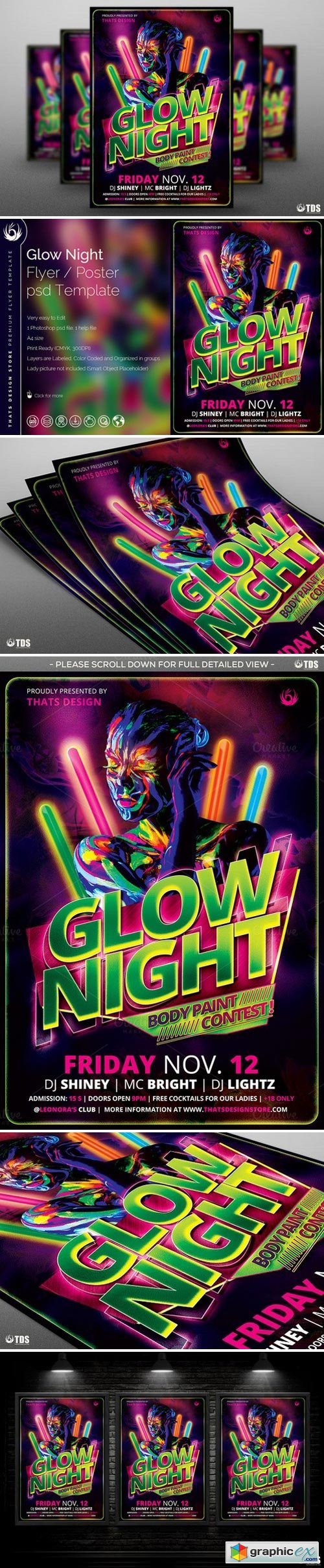 Glow Night Flyer Template