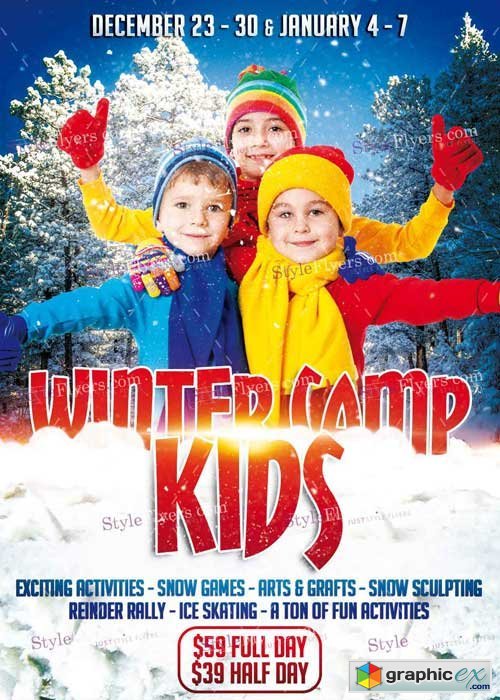 Kids Winter Camp PSD V5 Flyer Template