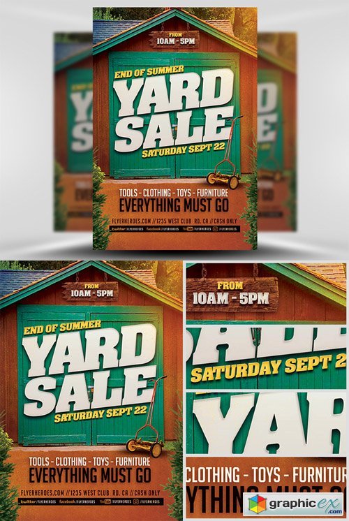 End Of Summer Yard Sale Flyer Template
