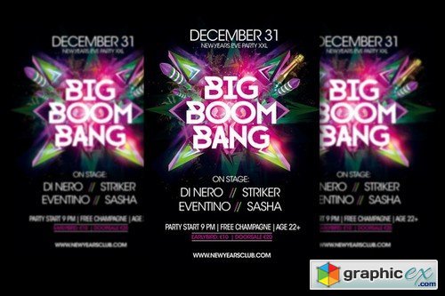 Big Boom Bang New Years Party Flyer