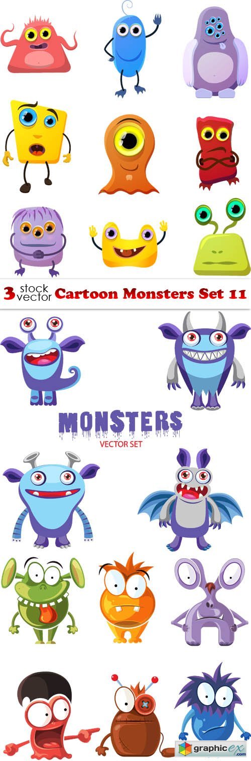 Cartoon Monsters Set 11