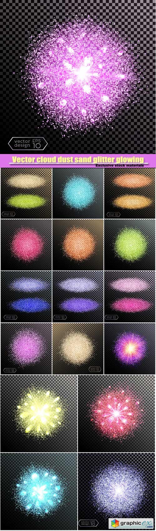 Vector cloud dust sand glitter glowing bright isolated design element
