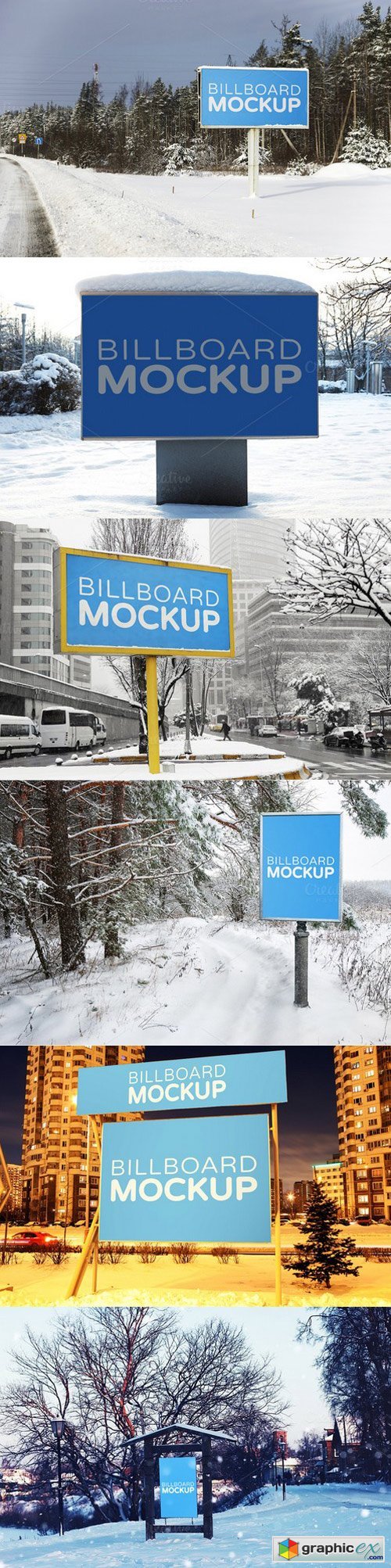 Billboards Mockups in Winter