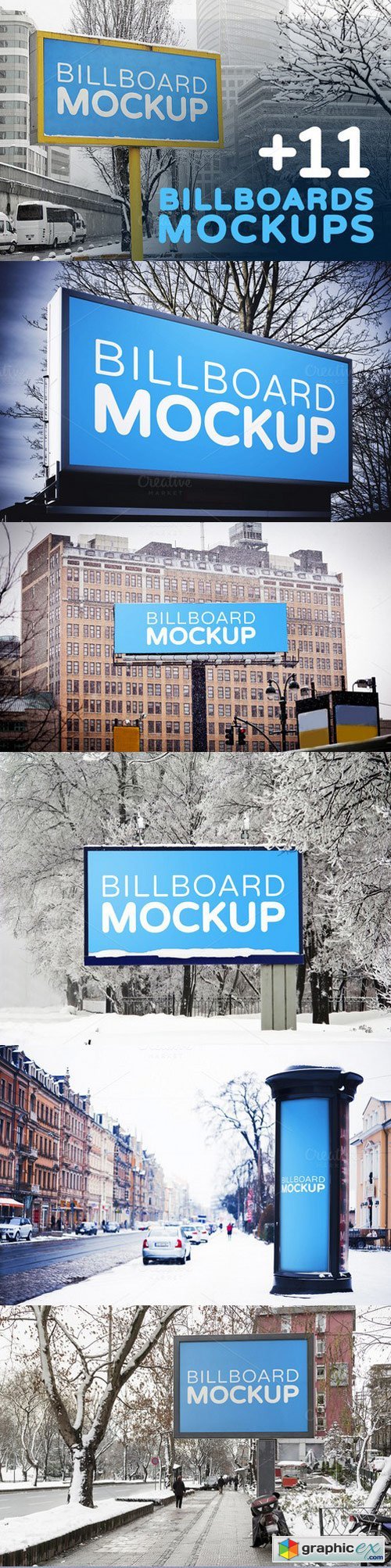 Billboards Mockups in Winter