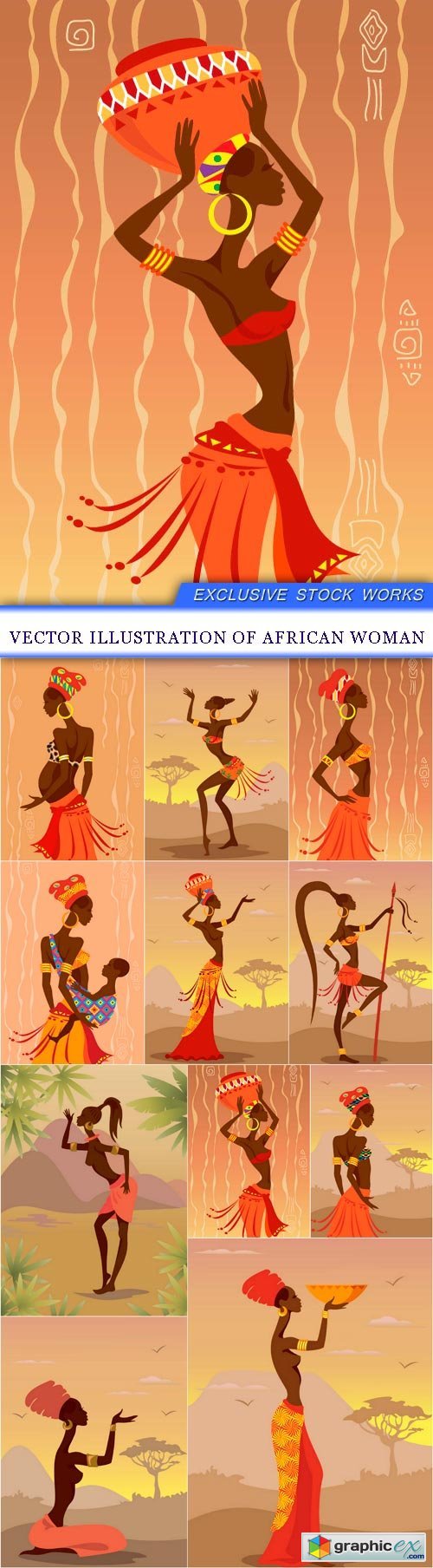 Illustration of African Woman 11X EPS