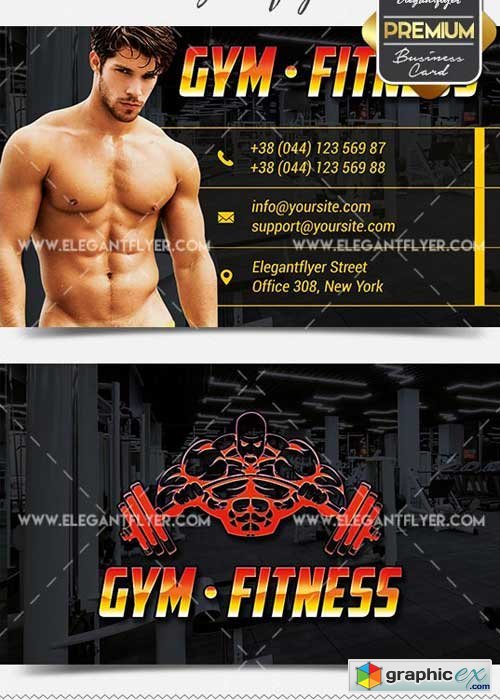 GYM Fitness PSD V1 Business Card Templates