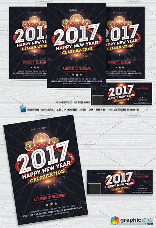New Year Party Flyer & FB Cover
