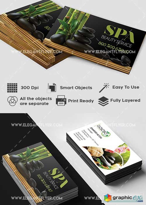 Spa Salon Premium Business card PSD V1 Template