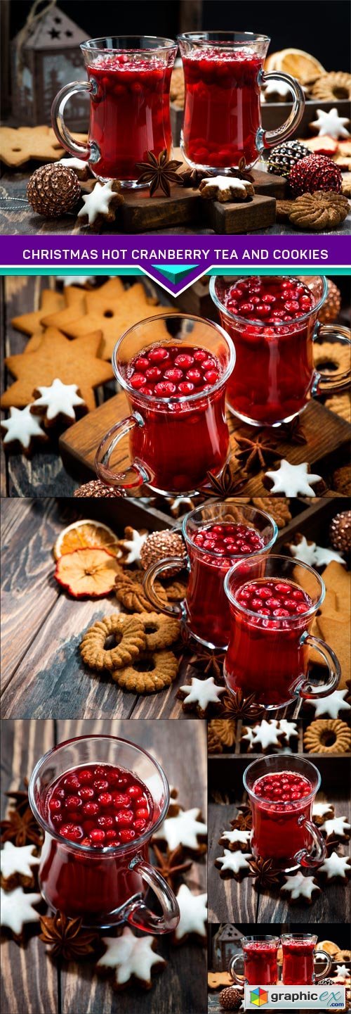 Christmas hot cranberry tea and cookies 5X JPEG