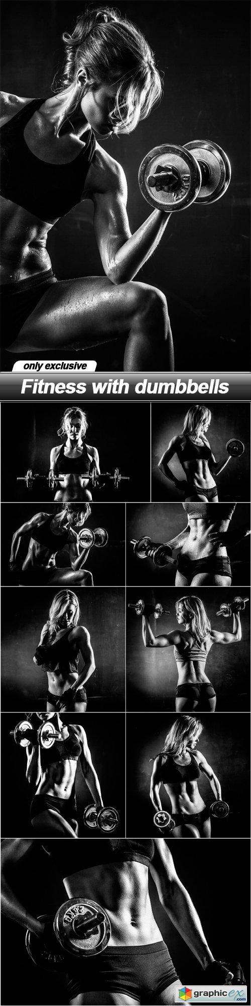Fitness with dumbbells - 10 UHQ JPEG