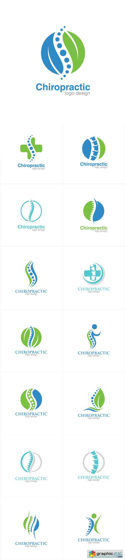 Medical Chiropractic Creative Concept Logo Design Template