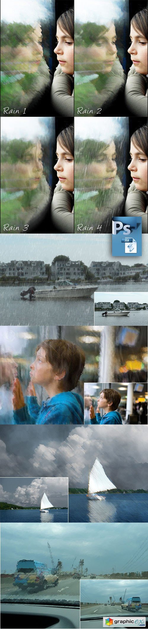 4 Rain Scripts for Photoshop (JSX)