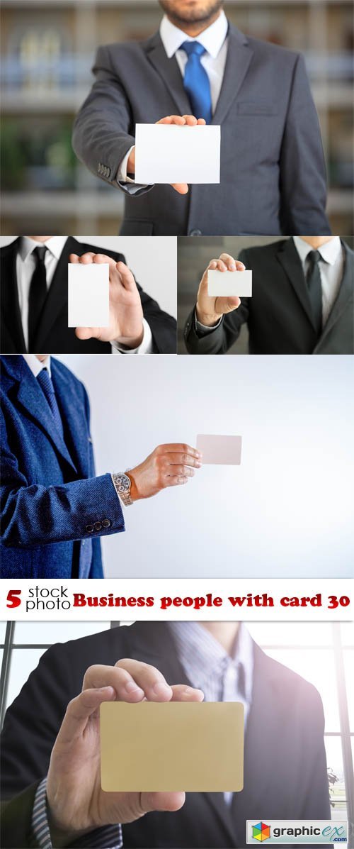 Business people with card 30