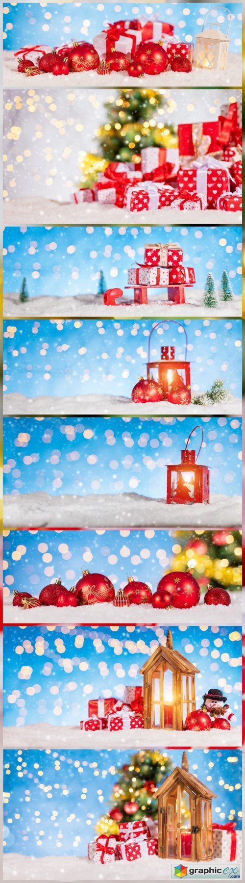 Christmas background with red decoration 8X JPEG