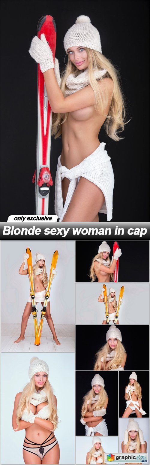 Blonde sexy woman in cap - 10 UHQ JPEG