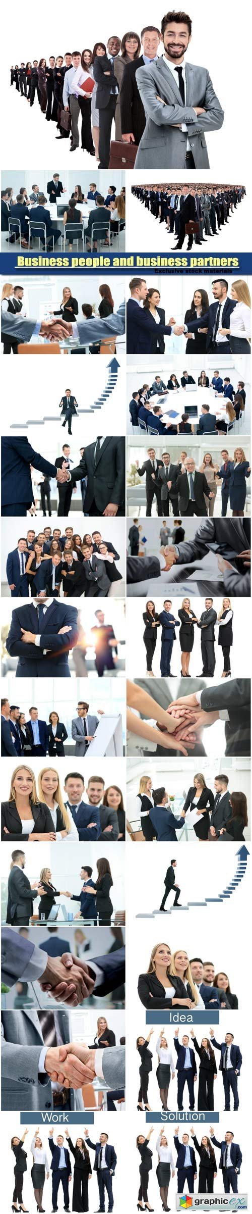 Business people and business partners greeting each other with handshake, conference