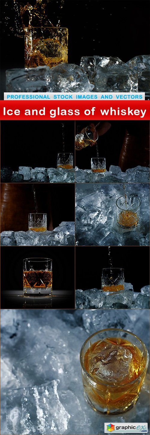 Ice and glass of whiskey - 8 UHQ JPEG