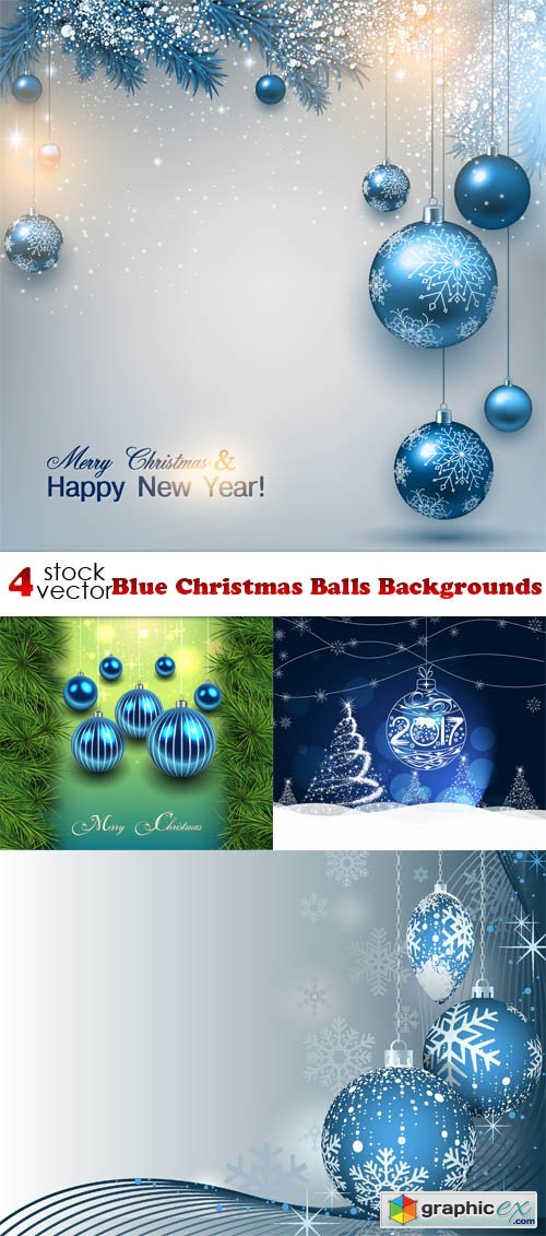 Blue Christmas Balls Backgrounds
