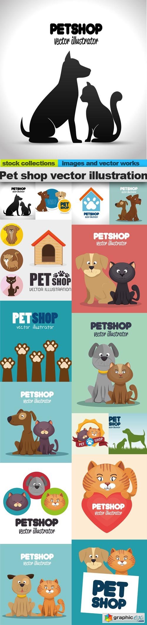 Pet shop vector illustration, 15 x EPS