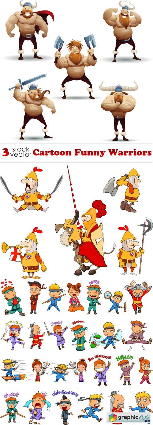 Cartoon Funny Warriors