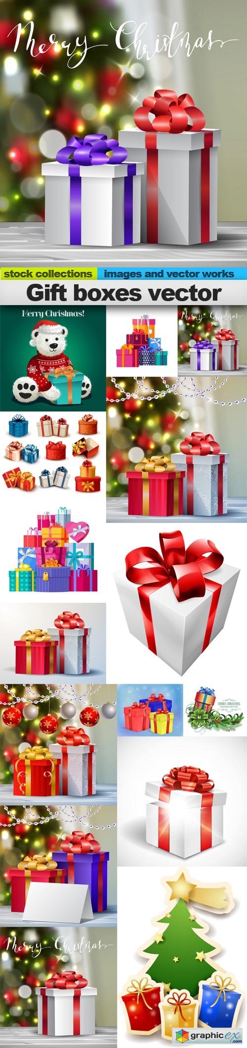 Gift boxes vector, 15 x EPS