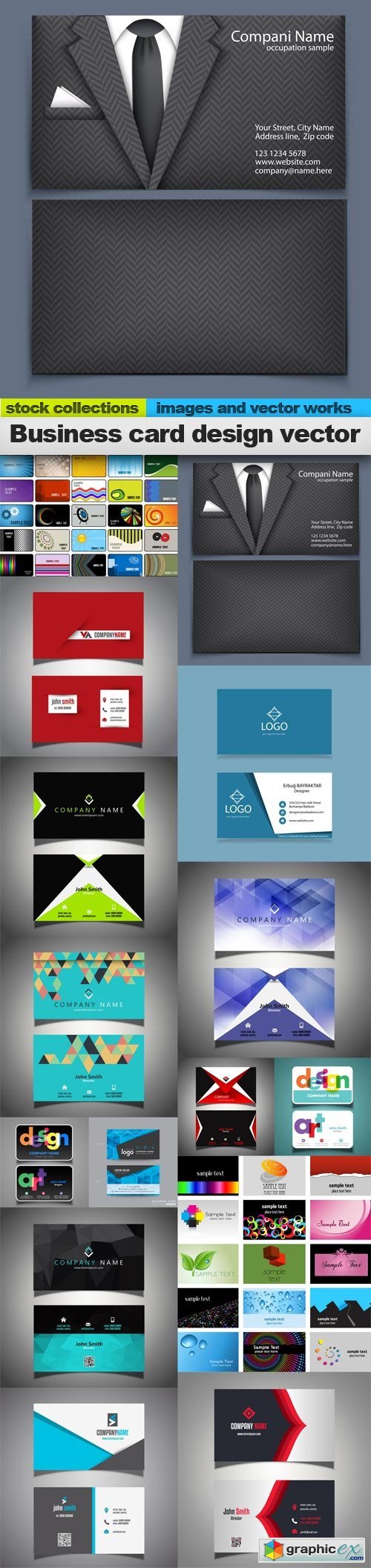 Business card design vector, 15 x EPS