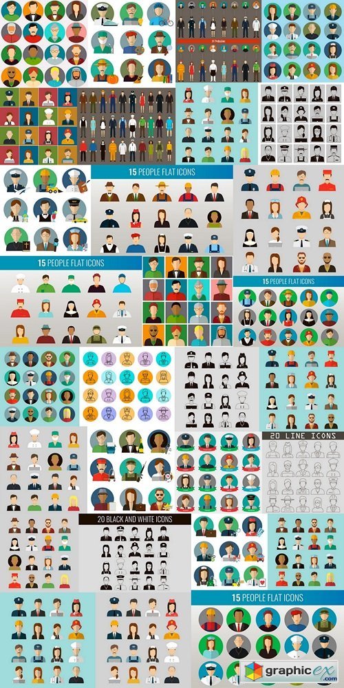 Professions Vector Flat Icons 2