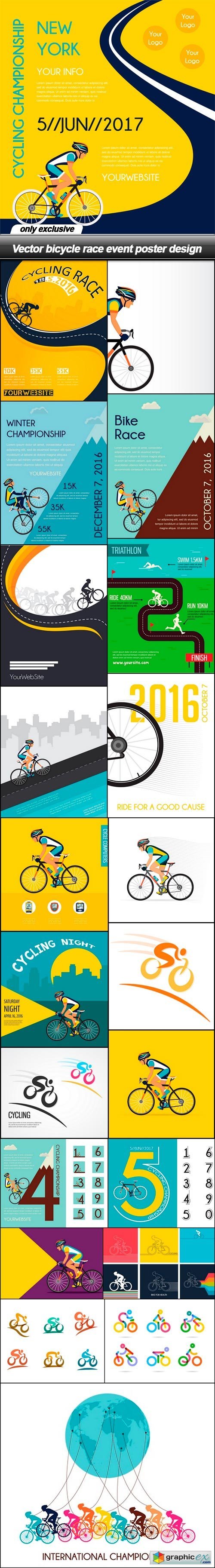 Bicycle race event poster design - 22 EPS