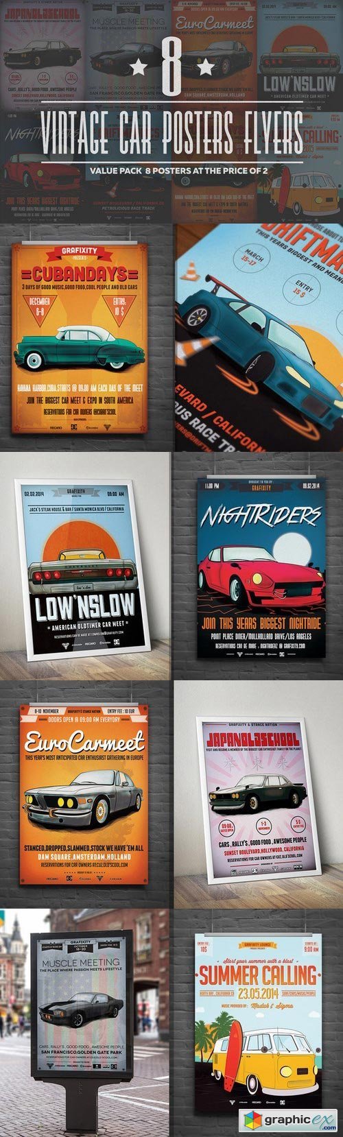 Retro Car Flyer/Poster Bundle