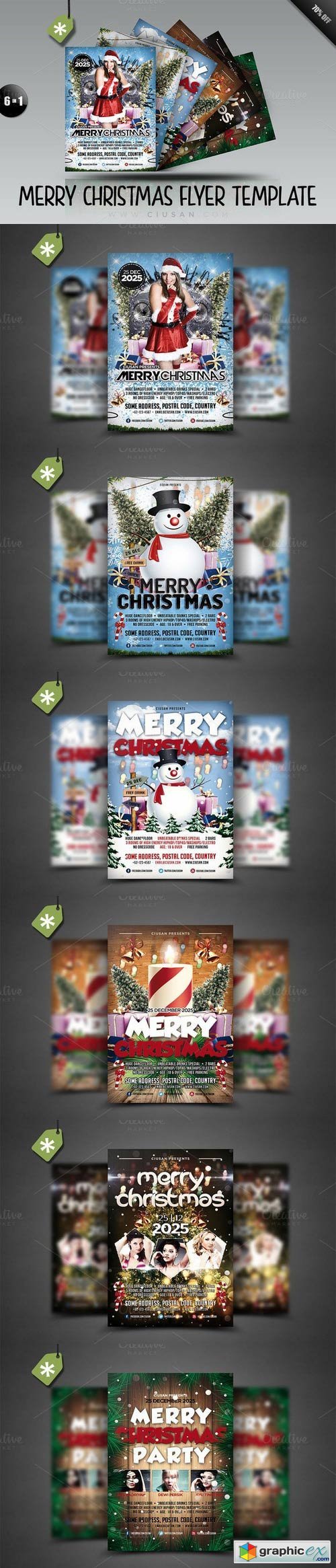 MerryChristmas Flyer Template Bundle