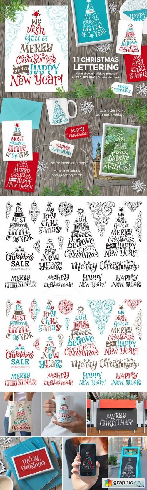11 Christmas Lettering | 9 Ornaments