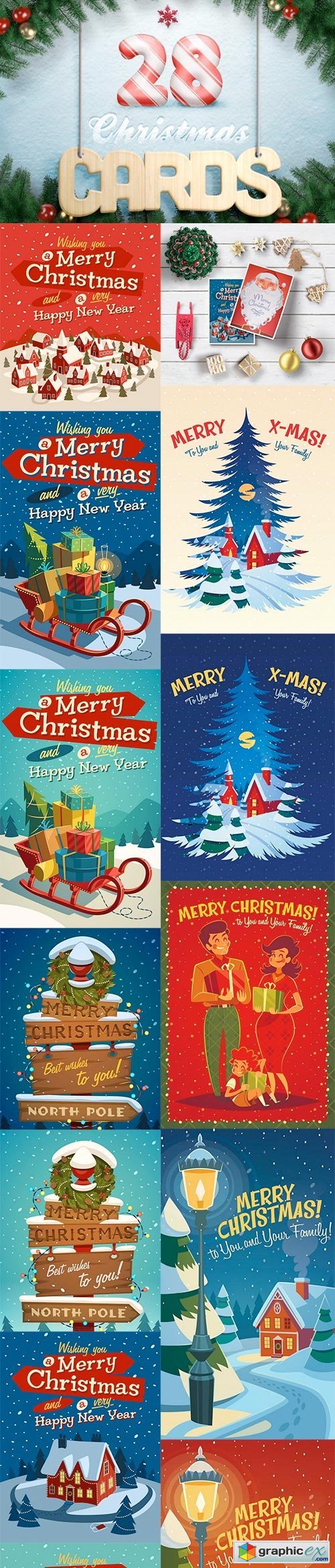 28 Christmas Cards Illustrations